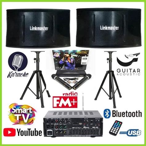 Jual Paket Karaoke Sound System Linkmaster 10 Inch Ampli Mic Wireless