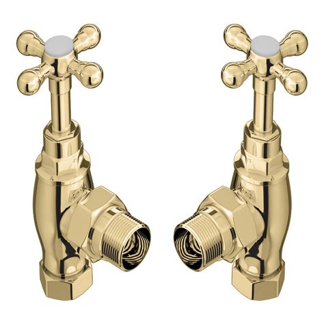 Chatsworth Ashford Gold Angled Traditional Radiator Valves Victorian