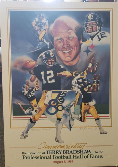 Lot Bill Van Signed Print The Induction Of Terry Bradshaw Into The