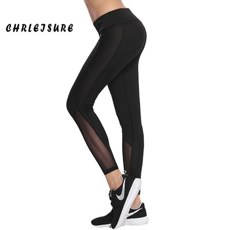 Chrleisure Black Women Fashion Leggings Patchwork Polyester Leggins Put