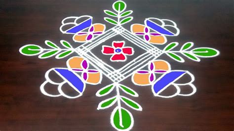 Simple And Easy Bhogi Kundala Muggu With Dots 13 X 1 Pongal Kolam