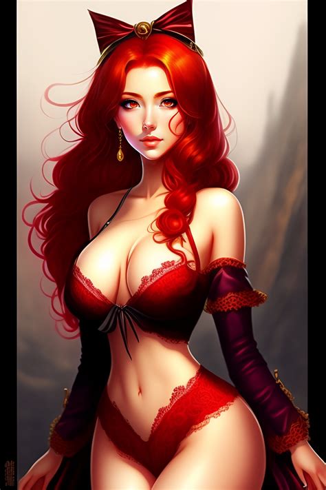 Lexica Anime Drawing Of Sexy Victorian Girl With Red Hair