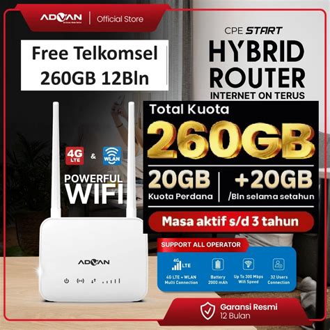 Jual ADVAN CPE Start Hybrid Modem Wifi Router 4G LTE Unlock All