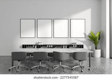 White Office Interior Conference Table Armchairs Stock Illustration ...