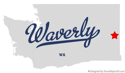 Map of Waverly, WA, Washington