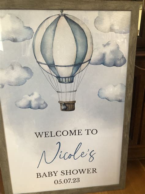Hot Air Balloon Baby Shower Welcome Sign