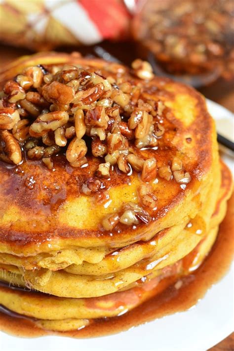 Pumpkin Pancakes With Cinnamon Pecan Syrup Will Cook For Smiles