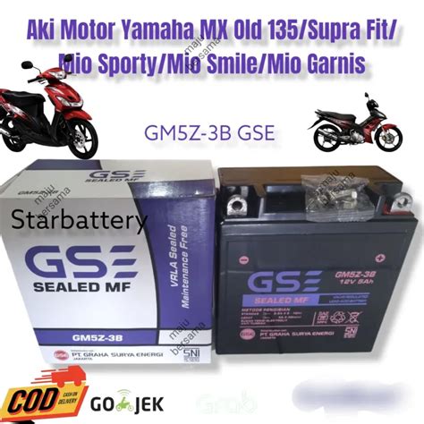 Aki Motor Yamaha Jupiter Mx Old Lama Aki Kering Gse Gm Z B Aki