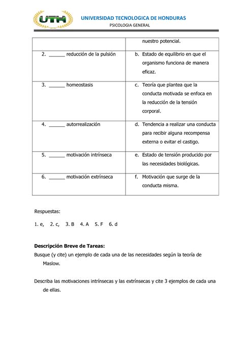 Solution Modulo 5 Motivacion Y Emocion Studypool