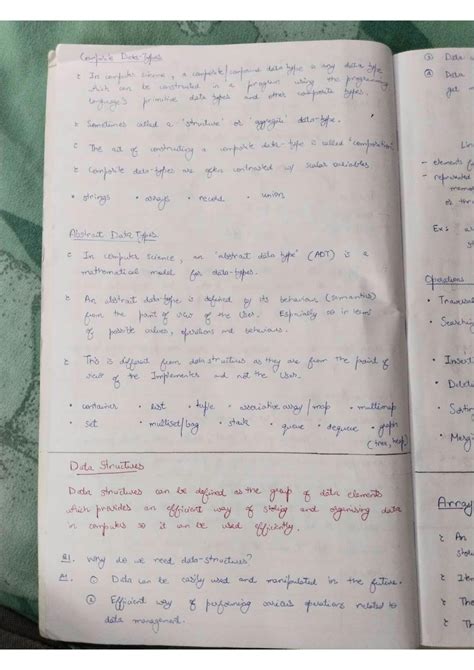 Solution Data Structures And Algorithms Handwritten Notes Studypool