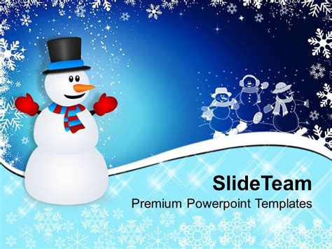 Christmas Stocking Winter Snowman On Background Powerpoint Templates Ppt For Slides | PowerPoint ...