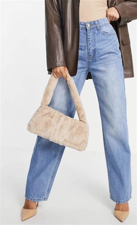 Asos Fluffy Furry Nude Beige Shoulder Bag Women S Fashion Bags Wallets Shoulder Bags On