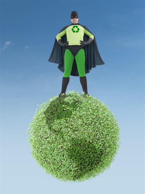 Eco Superhero And Green Planet Stock Photo Image 29978466