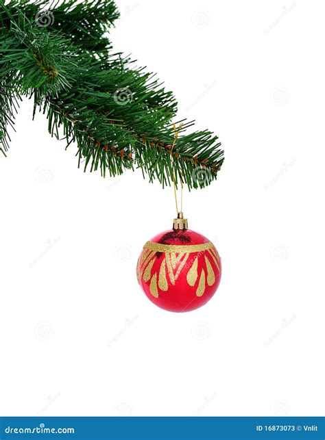 Esfera Vermelha Do Natal No Fundo Branco Imagem De Stock Imagem De