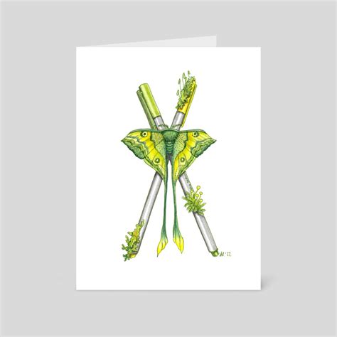 Disposable Pen Series 13 Malaysian Moon Moth An Art Card By Stephanie