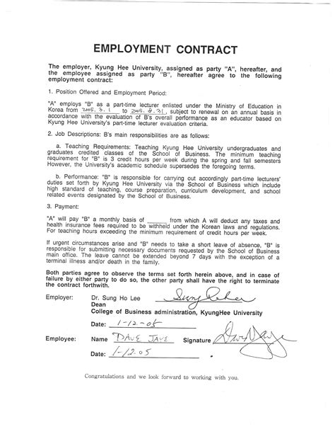 Employment Contract - Free Printable Documents