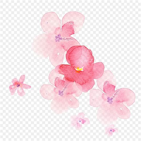 Pink Painted Flower PNG Transparent Pink Hand Painted Flowers Pink