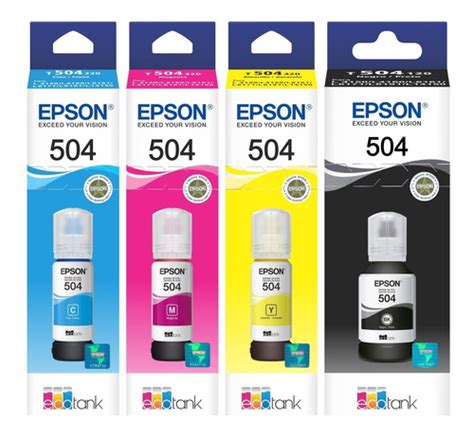 Kit 4 Refil Tinta T504 Epson L4150 L4160 L6161 L6191 L6171