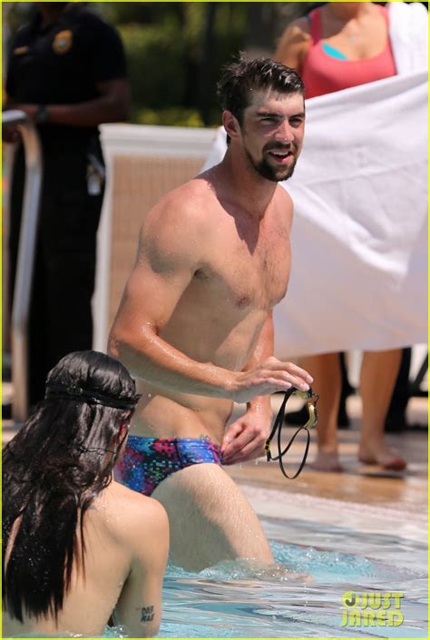 Michael Phelps Shirtless Speedo Poolside Afternoon Photo