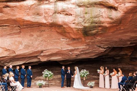 Red Rocks Cave Wedding Morrison Real Wedding Mountain Bride Red