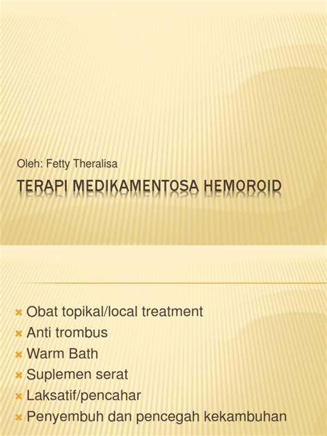 Terapi Medikamentosa Hemoroid Pdf