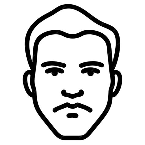 Premium Vector Male Face Icon Outline