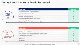 Ensuring Checklist For Mobile Security Deployment Unified Endpoint ...