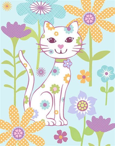 Flower Cat Art By Pictorialboom Arte Impresionista Arte Caprichoso