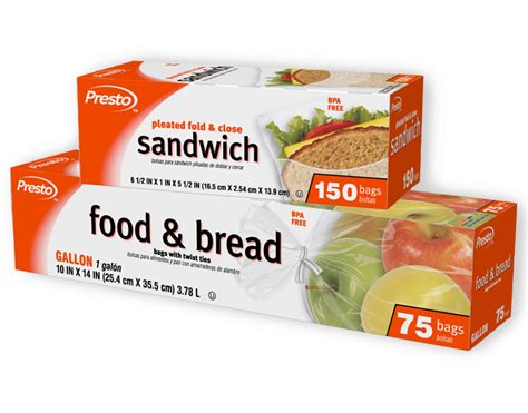 Fold And Close Sandwich And Food And Bread Storage Bags Presto Consumer