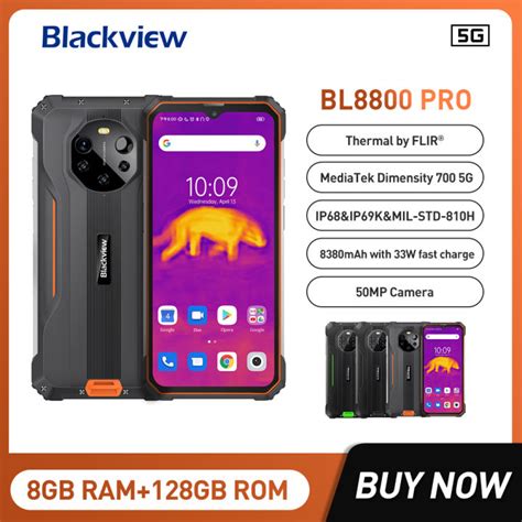 Blackview BL8800 Pro 5G Rugged Phone Thermal Imaging Camera FLIR 50MP