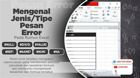 Mengenal Jenis Pesan Kesalahan Error Pada Rumus Excel Tutorial Excel