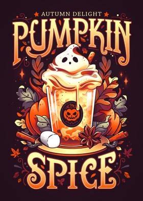 Ghostly Pumpkin Spice Poster By Snouleaf Displate