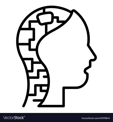 Cyborg head icon outline style Royalty Free Vector Image