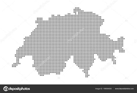 Pixel Map Switzerland Vector Dotted Map Switzerland Isolated White