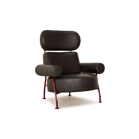 Ligne Roset Astair Leather Armchair Anthracite Vinterior