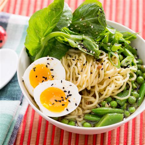 Recipe Three Pea And Barley Miso Ramen With Fresh Ramen Noodles And Soft Boiled Eggs Blue Apron