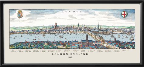 London England 1640 - Vintage City Maps, Restored City Maps