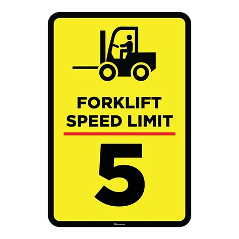 Amazon Forklift Speed Limit Sign Gloss Laminated Aluminum Sign