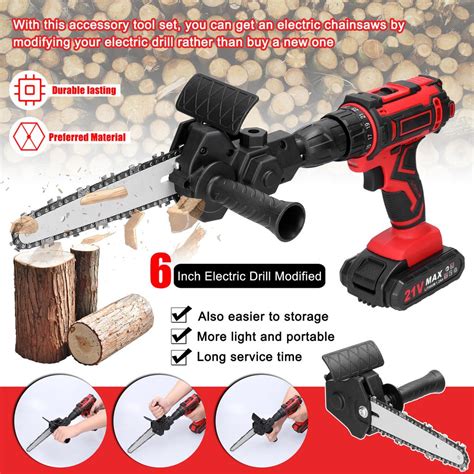 Cheap Inch Electric Drill Modified To Electric Chainsaw Tool