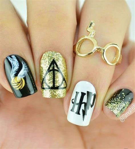 Harry Potter Nails Unhas Unhas Bonitas Unhas Desenhadas