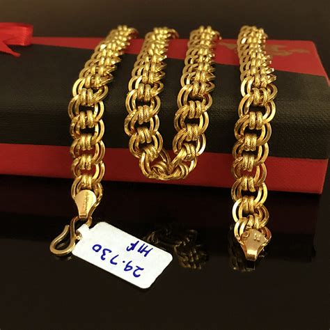 18 Kt 22 Kt Real Solid Yellow Gold Chain Hallmark Certified Handmade