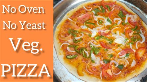 Veg Pizza No Mayo No Yeast No Oven Pizza In Kadhai Pizza At