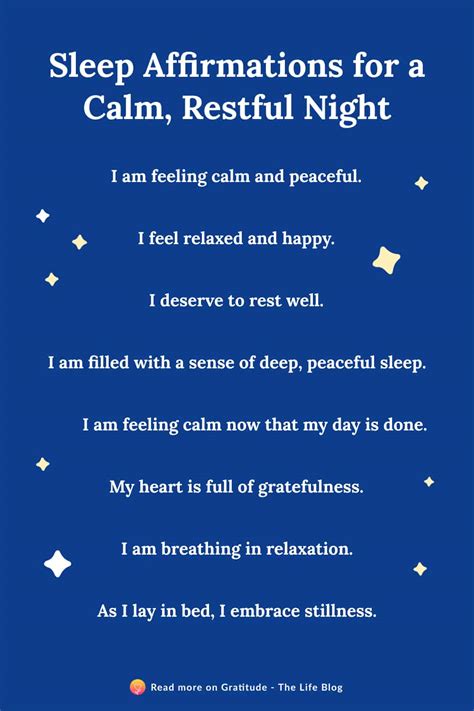 Sleep Affirmations For A Calm Restful Night