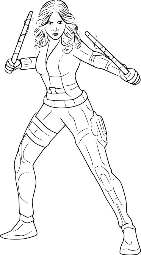 Coloriage Black Widow dAvengers à imprimer