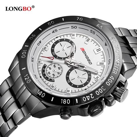LONGBO Watch full stainless steel water resistant men table sports ...