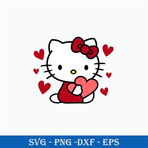 Hello Kitty Heart Love Svg Hello Kitty Valentine Svg Valen Inspire Uplift