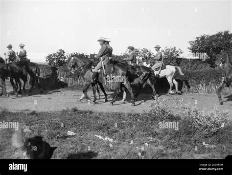 British Cavalry Soldiers On Horseback During The Boer War Stock Photo