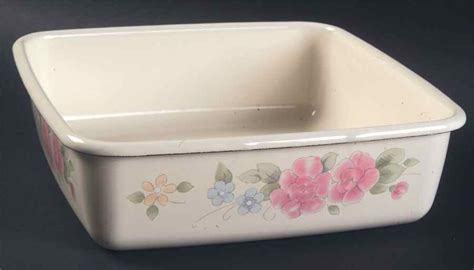 Tea Rose 8 Metal Square Baker By Pfaltzgraff Replacements Ltd