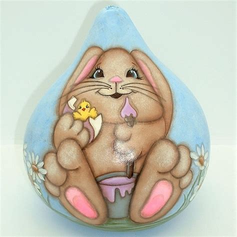 Hand Painted Bunny Etsy