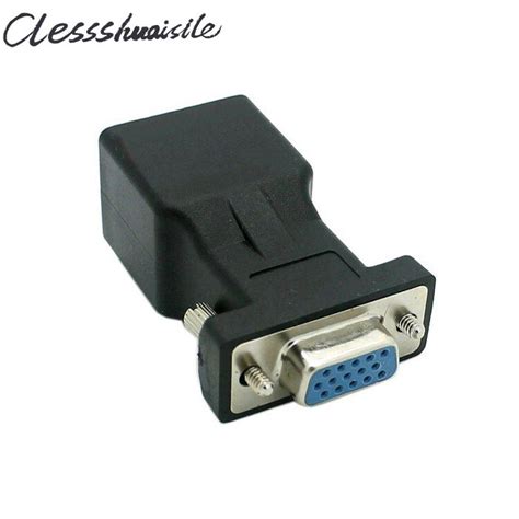 Extender Vga Rgb Hdb 15pin Female To Lan Cat5 Cat6 Rj45 Cat 5 Cat 6 Network Cable Female Adapter